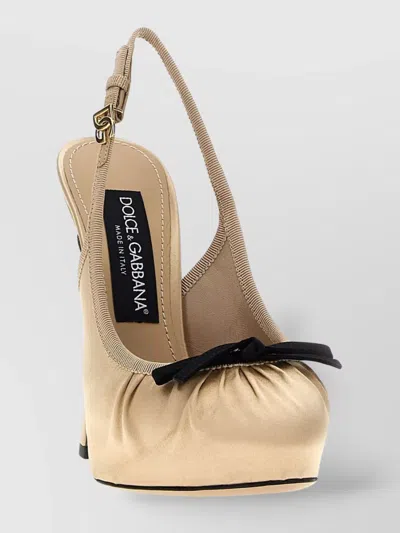 DOLCE & GABBANA SLINGBACK WITH BOW DETAIL AND PEEP TOE