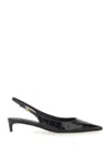Dolce & Gabbana Mun 30 Croc-embossed Leather Slingback Pumps In Black