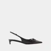 Dolce & Gabbana Mun 30 Croc-embossed Leather Slingback Pumps In Black