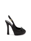 Dolce & Gabbana Satin Slingback Platform Shoes In Black  