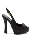 Dolce & Gabbana Satin Slingback Platform Shoes In Black