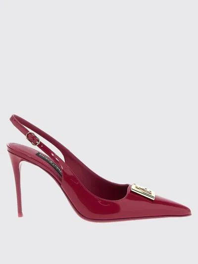 Dolce & Gabbana Slingbacks With Logo In Red