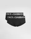 Dolce & Gabbana Set Di Slip In Cotone Stretch Nero Uomo In Black