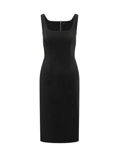 Dolce & Gabbana Slip Dress With Zip In Black