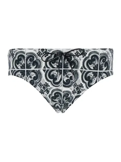Dolce & Gabbana Slip Maiolica In Black