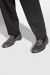 Dolce & Gabbana Sequin-embellished Leather Slippers In Silver
