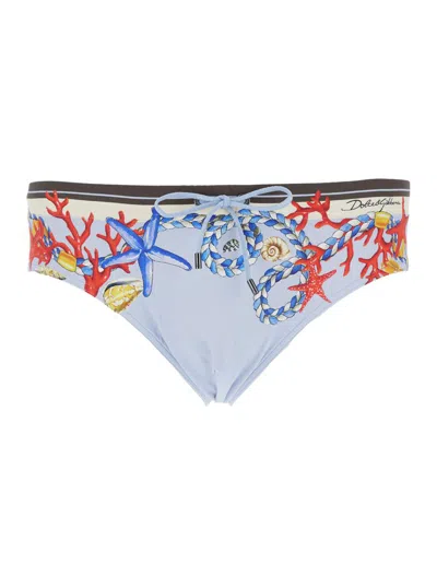 Dolce & Gabbana Slip Stampa Conchiglie In Multi