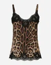 Dolce & Gabbana Leopard Print Silk Cami Top In Multicolor