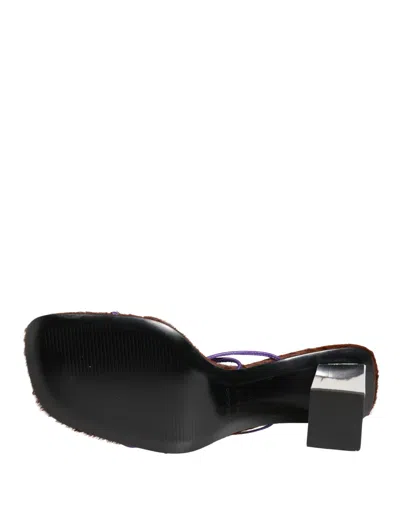 Dolce & Gabbana Slip-on Leather Block Heel Sandal In Black