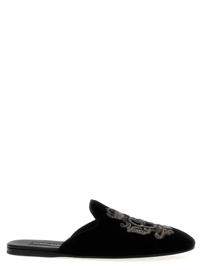 Dolce & Gabbana Slipper Blsaone In Black