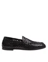 Dolce & Gabbana Slipper From The Dg Evening Line In Shiny Goatskin Woven In Black