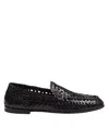 Dolce & Gabbana Slipper From The Dg Evening Line In Shiny Goatskin Woven In Black