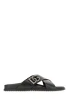 Dolce & Gabbana Black Leather Slippers