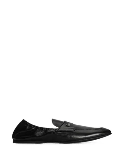 Dolce & Gabbana Slippers In Calfskin In Black