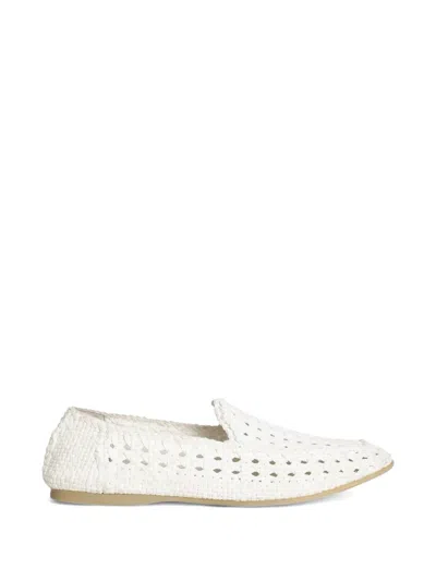 Dolce & Gabbana Slippers In Woven Fabric In White