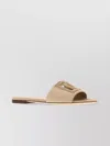 Dolce & Gabbana Slippers Suede Strap Embellished In Brown
