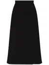 Dolce & Gabbana Slit-detail Crepe Midi Skirt In Schwarz