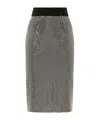 Dolce & Gabbana Crystal Mesh Midi Skirt In Black