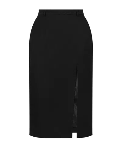 DOLCE & GABBANA DOLCE  GABBANA SIDE SLIT MIDI SKIRT