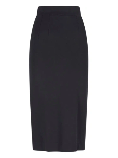 Dolce & Gabbana Slits Detailed Pencil Skirt In Black