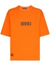 Dolce & Gabbana Slogan-print Cotton T-shirt In Orange