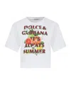 Dolce & Gabbana Slogan-print Cotton T-shirt In White
