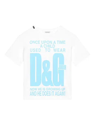 Dolce & Gabbana Kids' Slogan-print T-shirt In White