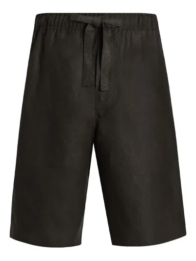 Dolce & Gabbana Slub-textured Shorts In Brown