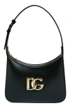 Dolce & Gabbana 3.5 Embellished Leather Shoulder Bag In Black