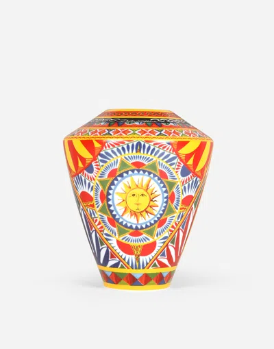 Dolce & Gabbana Small Amphora Porcelain Vase In Multi