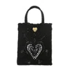 Dolce & Gabbana Small Cordonetto Lace Shopper In Black