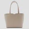 Dolce & Gabbana Small Beige Leather Shopping Bag In Beige