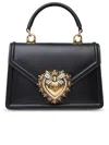 DOLCE & GABBANA SMALL BLACK LEATHER DEVOTION BAG