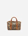 Dolce & Gabbana Small Box Satchel In Leopard-print Crespo With Branded Plate In Multicolor