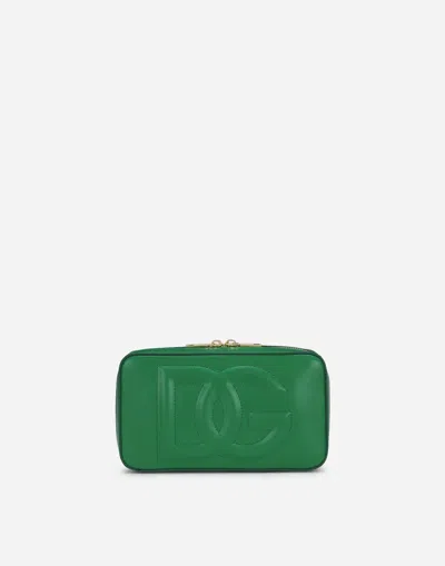 Dolce & Gabbana Small Calfskin Dg Logo Camera Bag In Green