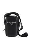 Dolce & Gabbana Logo-print Leather Shoulder Bag In Black