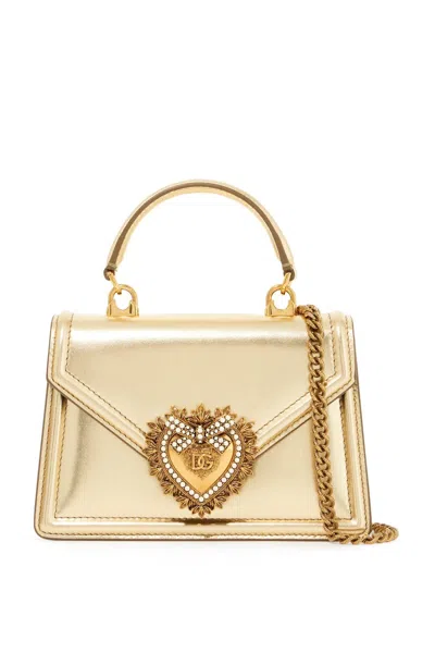 Dolce & Gabbana Small Devotion Bag In Gold