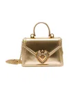 Dolce & Gabbana Small Devotion Metallic Top Handle Bag In Brown