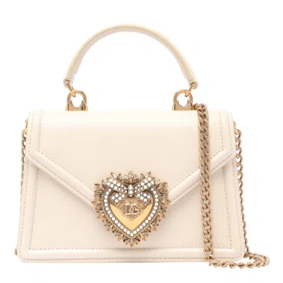 Dolce & Gabbana Small Devotion Top Handle Bag In White