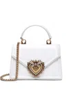 Dolce & Gabbana Small Devotion Heart-detail Flap Tote Bag In White