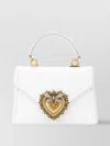 Dolce & Gabbana Small Devotion Leather Handbag In White