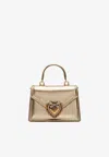 Dolce & Gabbana Small Devotion Metallic Top Handle Bag In Gold