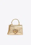 Dolce & Gabbana Small Devotion Metallic Top Handle Bag In Gold