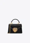Dolce & Gabbana Small Devotion Python-skin Shoulder Bag In Black