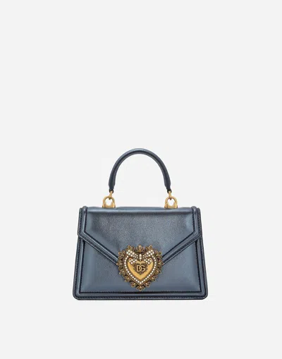 Dolce & Gabbana Small Devotion Top-handle Bag In Blue