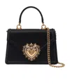 Dolce & Gabbana Small Devotion Molurus Python Skin Top Handle Bag In Black