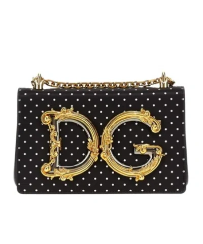 DOLCE & GABBANA DOLCE  GABBANA POLKA DOT PRINTED SMALL DG CROSSBODY BAG
