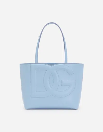 Dolce & Gabbana Small Dg Logo Bag Shopper In Light Blue