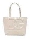 Dolce & Gabbana Small Dg Logo Leather Tote Bag In Neutrals