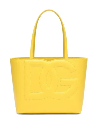 Dolce & Gabbana Small Dg Logo Tote Bag In Yellow